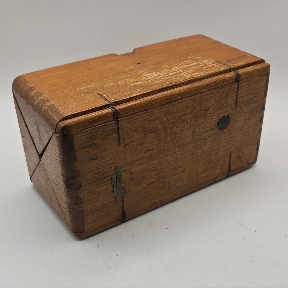 W.G.F. Germany Antique Wooden Sewing Box w/ Machine Attachments